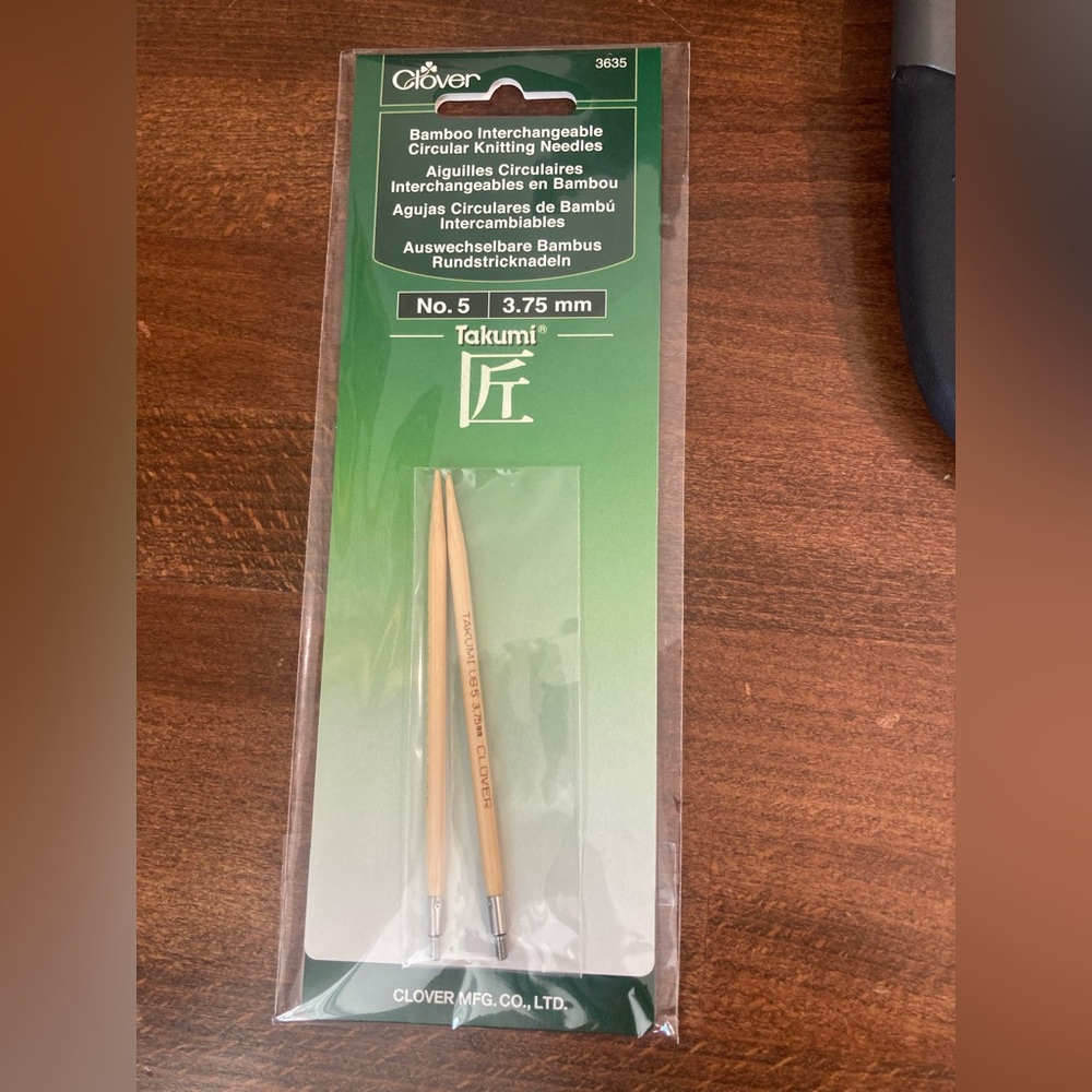 🧶 NIP Clover Takumi Bamboo Interchangeable Circular Knitting Needles #5 3.75mm